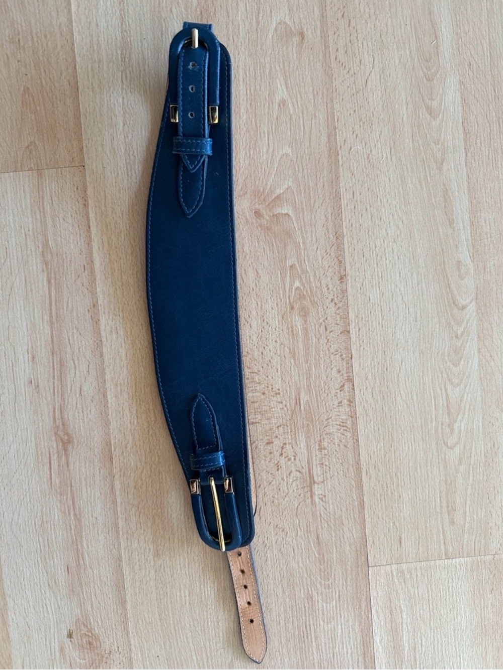 Brave Structured Wide Leather Waist Belt – Deep Navy | Made in Canada - Picture 10 of 10